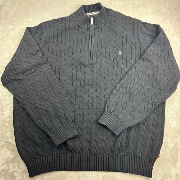 Izod Men’s Sweater Lot 3XLT Gray Black Pullover Knit Stretch 1/4 Zip Big & Tall - Picture 5 of 10